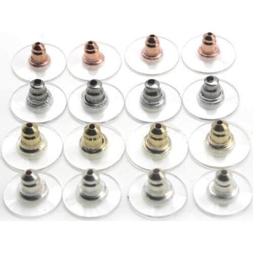 Stainless Steel Gold Bullet Comfort Clutch Earring Back Earnut Stopper Ear Nut Barrel Plastic Shield Safety Wire Post Components