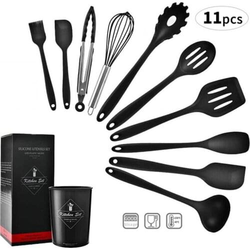 10/11Pcs Silicone Kitchenware Non-Stick Cookware Cooking Tool Spoon Spatula Ladle Egg Beaters Shovel Soup Kitchen Utensils Set