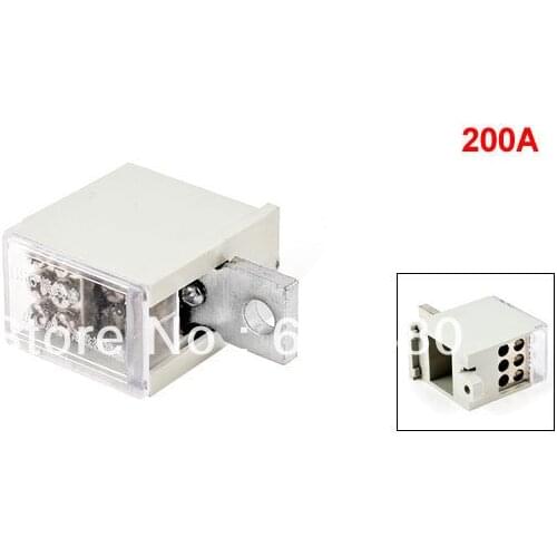 200A One 1 Inlet Six 6 Outlet Wire Contact Pin Type Terminal Junction Box Electrical Connector