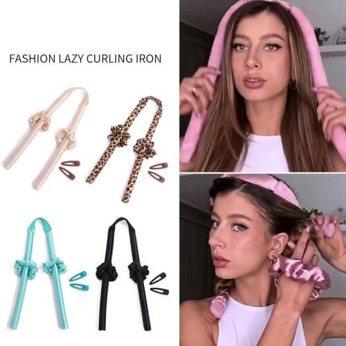 3PCS/Set Lazy Sleeping Hair Curling Stick Sponge Heatless EVA Hair Curler with Hair Tie Big Wave Curly Hair Styling Tools