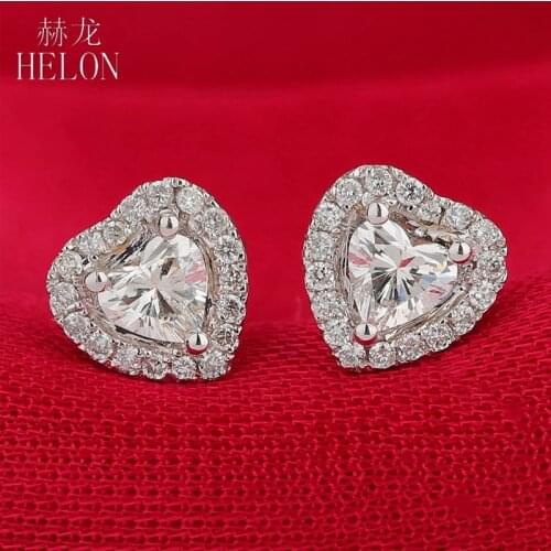 4mm Heart Cut Moissanite Stud Earrings Solid 14K White Gold VVS/DEF Lab Grown Moissanite Diamond Lady Bridal Wedding Earrings