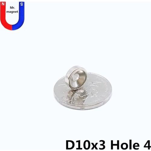 500pcs 10 x 3mm Hole: 4mm Ring Neodymium Countersunk Magnets 10x3 Super Strong Rare Earth Magnet 10*3-4
