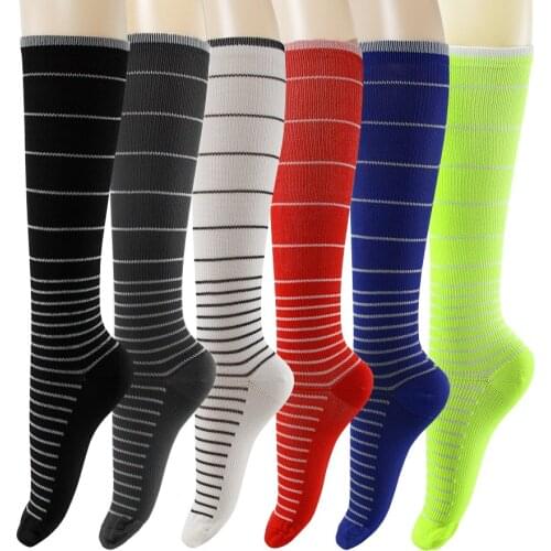 6Pairs/lot Anti Varicose Nylon Compression Women Over Ladies Men Warm Heel Pain Relief Knee High Support Sock,1Yc19553