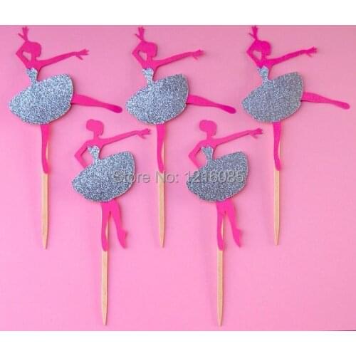 BALLERINA Party Treat Picks cupcake toppers food picks wedding princess birthday bridal shower baby party decor cake topper