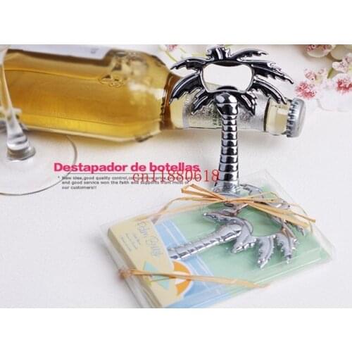 Free Shipping "Palm Breeze" Chrome Palm Tree Bottle Opener wedding Party Gifts ,400 pcs/ lot