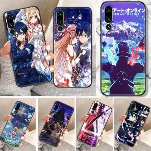 SAO sword art online Anime Phone Case For Huawei P Mate P10 P20 P30 P40 10 20 Smart Z Pro Lite black tpu prime fashion cover