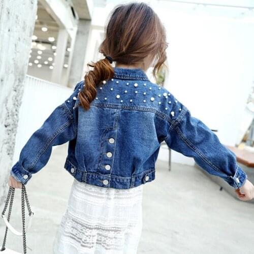 Kids denim jacket baby girl clothes 2020 spring denim jacket single-breasted short denim casual jacket