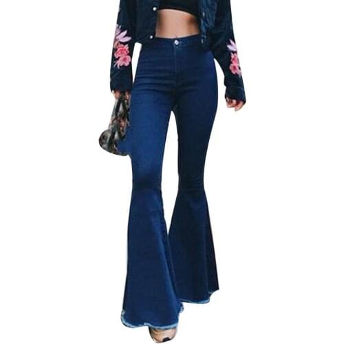 Bell-bottoms Denim Women Jeans Solid Color Sexy High Waist Fashion Pants Trousers Jeans Summer Streetwear джинсы 2021