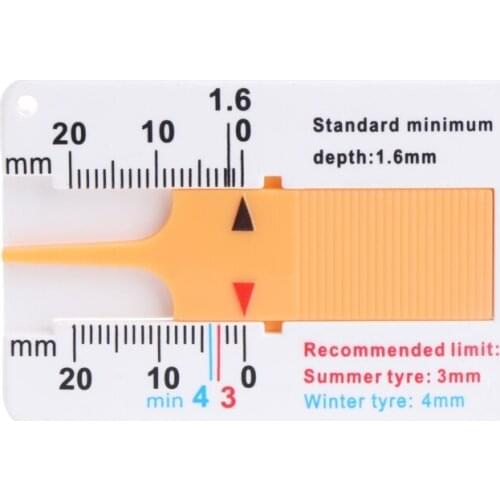 Tyre Tread Depth Gauge Car Motorcycle Trailer Wheel Keychain Measure Tool