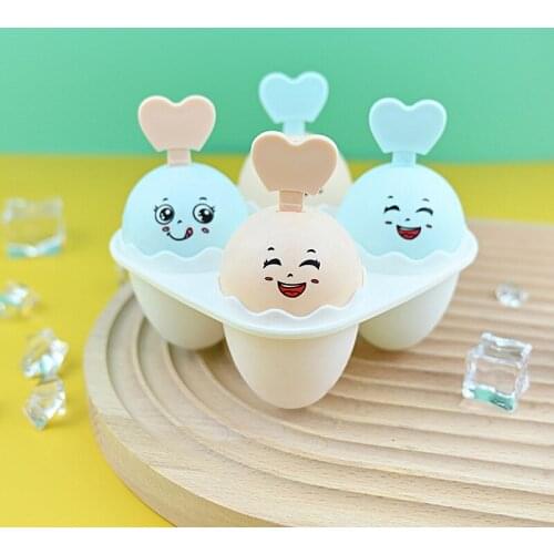 4 Grids Creative Homemade Ice Cream Mold With Lid Popsicle Mold Ice Tray Box DIY Popsicle Stick Ice Mold Ice Cream Mold