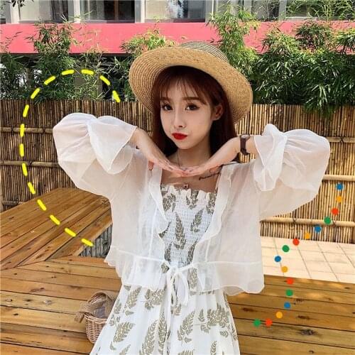 Small Shawl Chiffon Shirt Sun Protection Clothing for Women Summer 2020 New Short Cardigan Thin Coat for Women