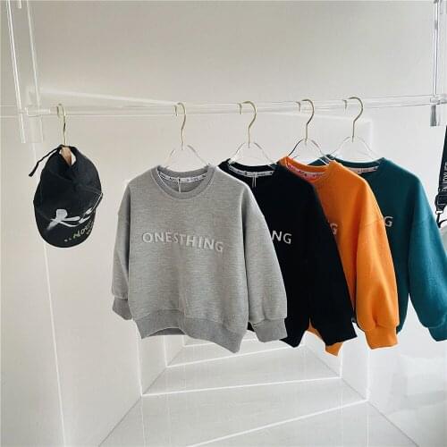 Fashion 3D Letters Baby Boys T Shirts Autumn Big School Kids Girls Clothing Cotton Sweatshirt Boys Hoodies Clothes Pullovers