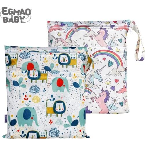 Wet Cloth Bag Washable Reusable Cloth Diaper Nappies Bags Waterproof Swim Sport Travel Carry Bag