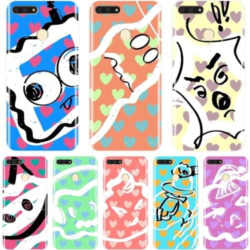 Cartoon Heart Love Back Cover For Huawei Y5 Y6 Y7 Prime 2018 Y9 2019 Soft Phone Case Silicone For Huawei Y3 Y5 Y6 Y7 2017 II Pro