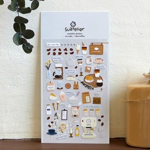 Origin Korea Sonia Scrapbooking High Quality Paper Sticker I Like Coffe DIY Household Supplies Craft Suatelier Decoration