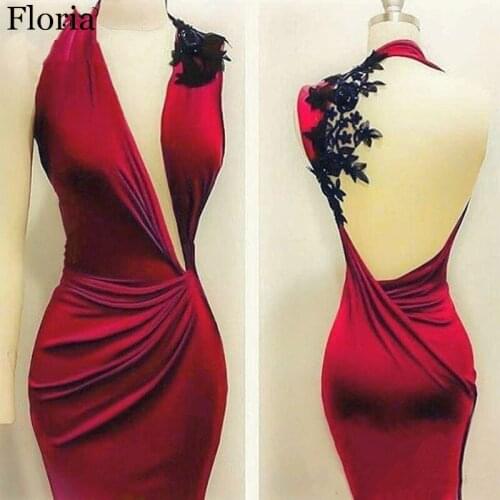 Kaftan Couture Burgundy Prom Dress Mermaid Long Backless Vestido De Festa Simple Evening Dress Elastic Cocktail Gowns Plus Size
