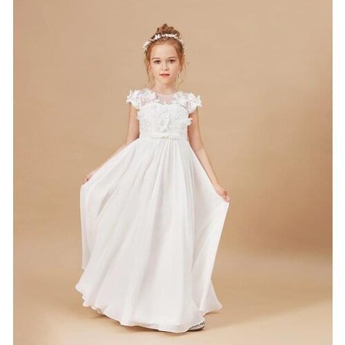Flower Girl Dresses Applique Sleeveless Kids Birthday Party Pageant Gowns Weddings Party First Communion Elegant Dresses