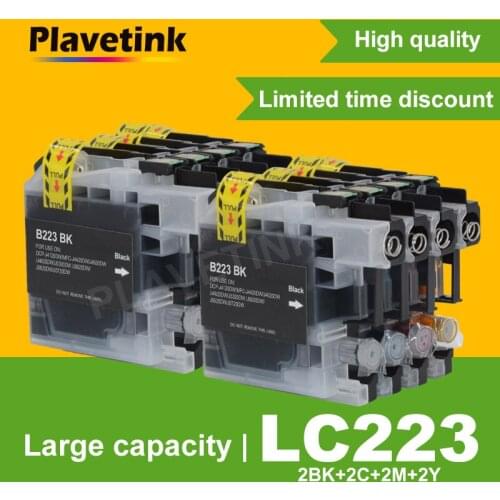 Plavetink LC223 Full ink Cartridges LC 223 LC223XL For Brother Printer Cartridge J5320DW J5620DW J5625DW J5720DW J480DW Chip