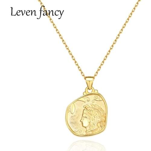 Young Girls Irregular Owl Pendant Avatar Medallion Necklace 925 Sterling Silver Double Sides Pattern Bird Pendant Necklaces