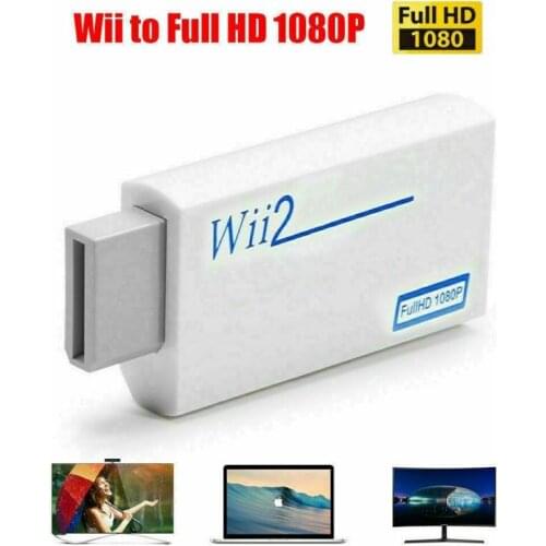 Full HD Wii To HDMI-compatible Converter 3.5mm Audio Video Adapter For PC HDTV Monitor Display Support NTSC PAL 480i 480p