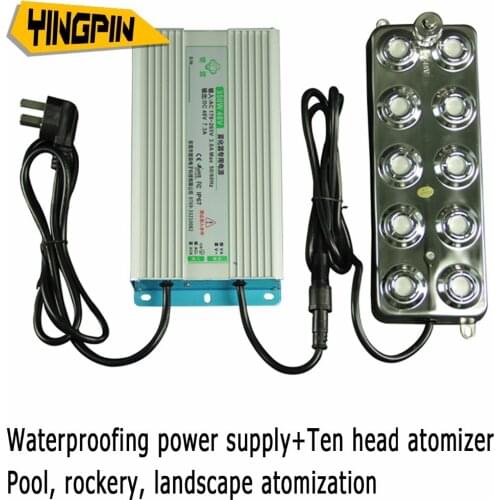 Industrial humidifier ten head ultrasonic atomization head tank landscape mist maker rockery atomization spray atomizing plate