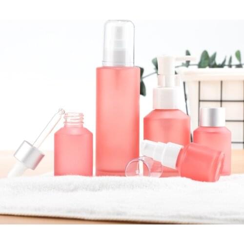 15ml-100ml Pink Glass Empty Perfume Spray Bottle Fine Mist Atomizer Refillable Bottles Vial Essential Oil Cosmetic Travel Bottle