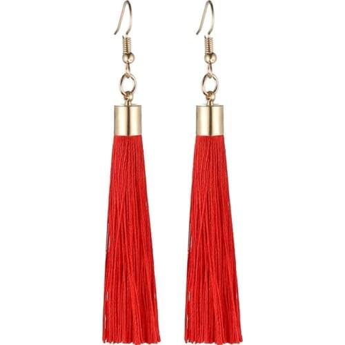LOVBEAFAS Fringe Tassel Earrings For Women Gold Color Vintage Long Drop Dangle Earrings Fashion Wedding Jewelry Party Gift