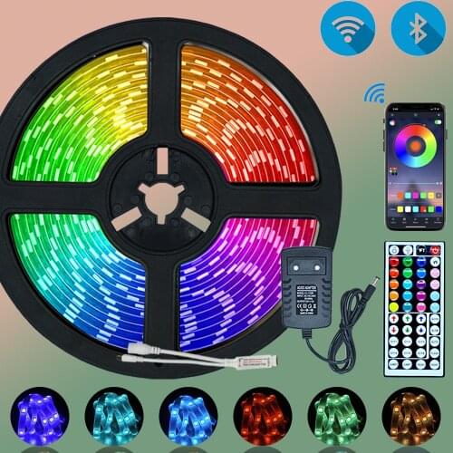 LED Strips Light RGB 5050 SMD Flexible Ribbon led Not waterproof 5M Tape Diode christmas decor DC 12V Bluetooth