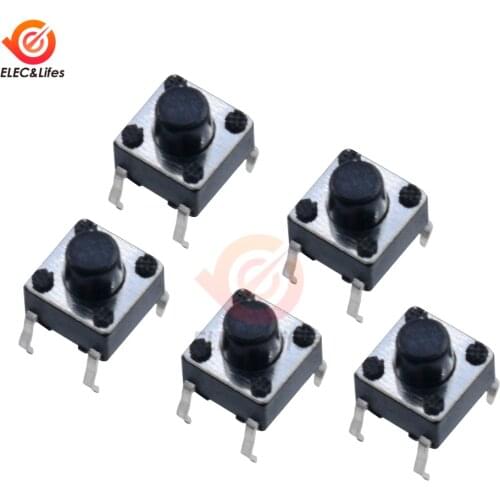 100Pcs 6*6mm Tact Switch Tactile Push Button Switch 6x6x4.3mm 6x6x5mm 6x6x6mm 6x6x7mm 6x6x8mm 6x6x9mm DIP 4 4P micro key switch