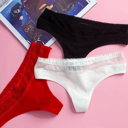 6 Colors Lace Cotton Patchwork Underwear Briefs Women Hot Panties Sexy Thongs G String Seamless Panties Female Low-Rise Lingerie