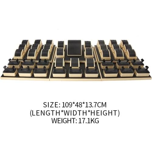 High Quality Golden Edge Black Brushed Jewelry Display Tray Women Earring Bracelet Pendent Ring Jewellery Organizer Props Stand