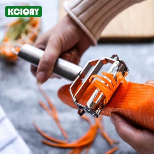 1Pcs Multi-function Stainless Steel Vegetable Peeler Julienne Cutter Slicer Peeler Potato Carrot Grater Kitchen Tools With Brush