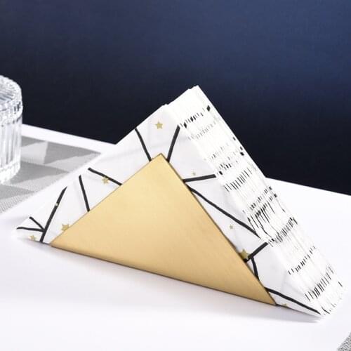 1Pc Triangular Table Tissue Holder Kitchen Holder Paper Napkin Shelf Desktop Paper Towel Storage Holders Tissue Storage Rack