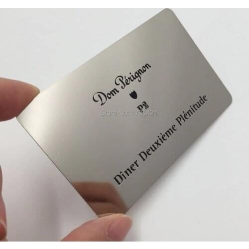 100pcs/lot polished finishing mirror stainless steel metal business card