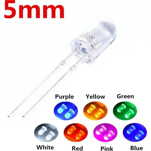 100pcs Super Bright 5mm Round UV/ Purple Led Emitting Diode F5 LED light for DIY lights