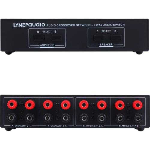 2 In 2 Out Passive Audio Signal Switcher Selector Box 2 Amplifiers A Pair Speakers Switch 200W T0678