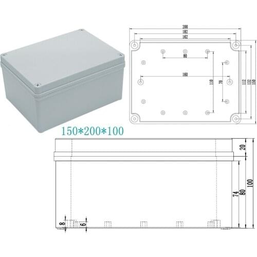 200*150*100mm ip67 Project Instrument Case Electrical Project Box ABS Outdoor Junction Box Housing