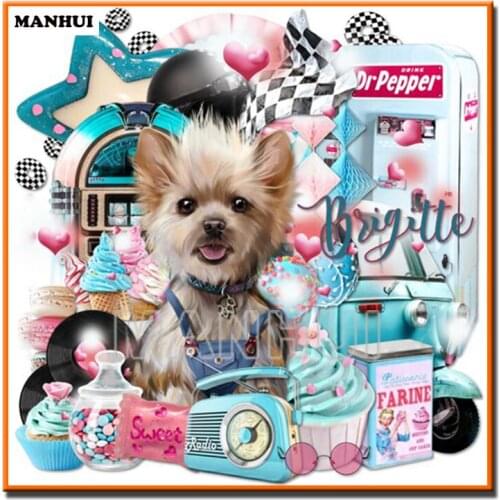 NEW diy diamond painting Cute dog diamond mosaic pattern painting rhinestones embroidery Craft painting Home decoration MH452