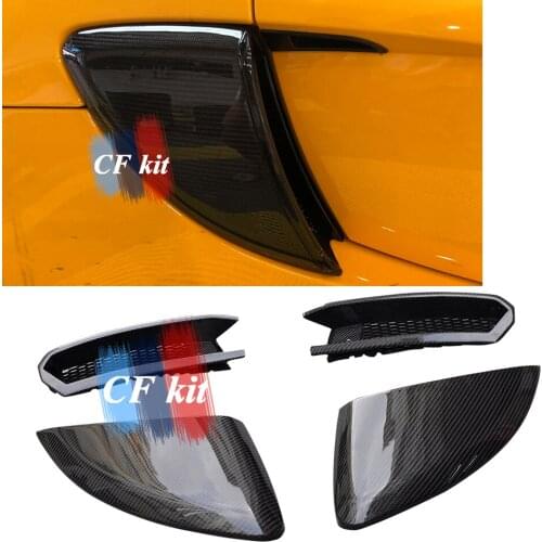 CF Kit Real Carbon Fiber Air Intake Side Inlet Port For Lotus Exige S 2015up Side Intake Vent Fins Splitter Car Styling