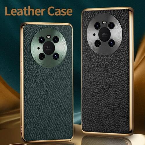 Skeypaik Luxury Lens Protection Bumper Shockproof Silicone Soft Plating PU Leather Case For Huawei Mate 40 30 Pro Cover Fundas