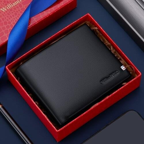 Wallet For Men 2020 New Luxury Card Holder Short Genuine Leather Purse Soft Wallet Man With Gift Box PL201500