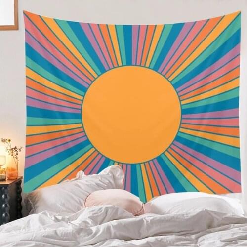 Colorful Sun Tapestry Wall Hanging INS Style Flower Tapestries Color Living Room Decor Wall Hanging Home Dorm Fantasy Decor