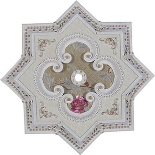 Decorative Star Design Vintage Looking Ceiling Medallion for Chandeliers Damask Pattern 90cm 35.43