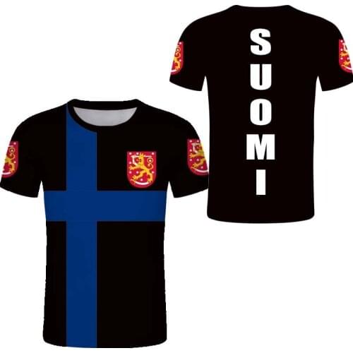Finland Custom tshirt SUOMEN Flag Emblem SUOMI Tee Shirts Finnish Flag Blue cross Personalized Name Number T shirt
