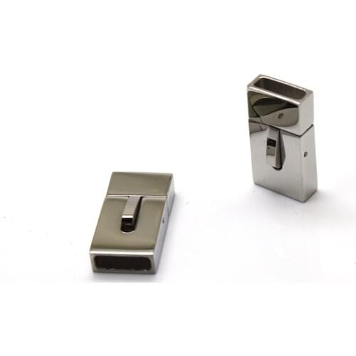 Engrave Logo 5pcs/Lot Hole Size: 10*3mm Stainless Steel Bayonet Clasp Leather Cord Clasps Pushlock Snap Buckle Bracelet Jewelry