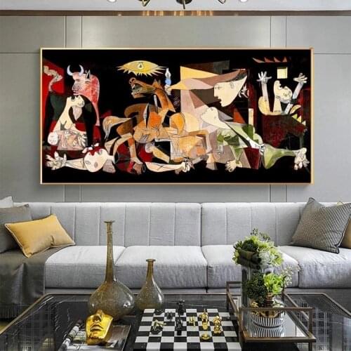 Guernica By Picasso Canvas Paintings Famous Reproductions Posters and Prints Cuadros Wall Art Picture for Living Room Home Decor