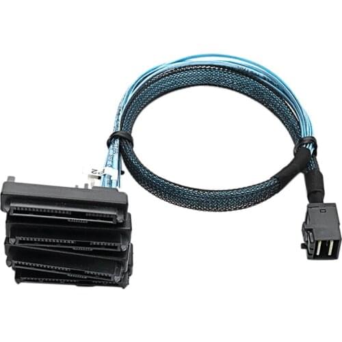 Server Data Cable Mini SAS SFF-8643 to 4XSFF-8482 SAS 29Pin 12Gbps with SATA Power Supply for Switch Large Server