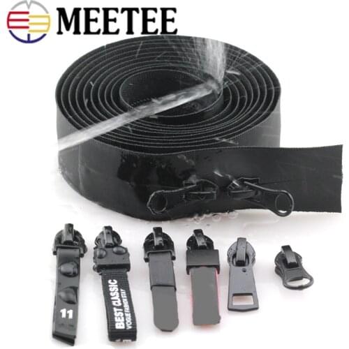 Meetee 2meters 3# 5# Invisible Reverse Nylon Coil Waterproof Zippers for Backpack Shoes Jacket DIY Sewing Accessories Coiled Zip