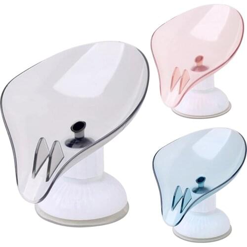 Leaf Shape Soap Box Automatically Filter Water To Keep Dry Soap Dish Holder Suction Cup Self-Draining Saver Box Soap Dish