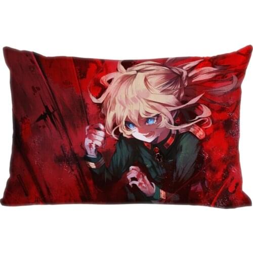 Big Size Anime Youjo Senki Pillowcase Home Wedding Decorative Pillow Cover Rectangle Zipper Pillow Cases Satin Fabric A12.21